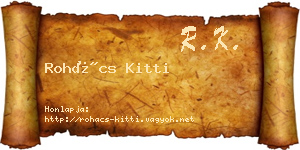 Rohács Kitti névjegykártya